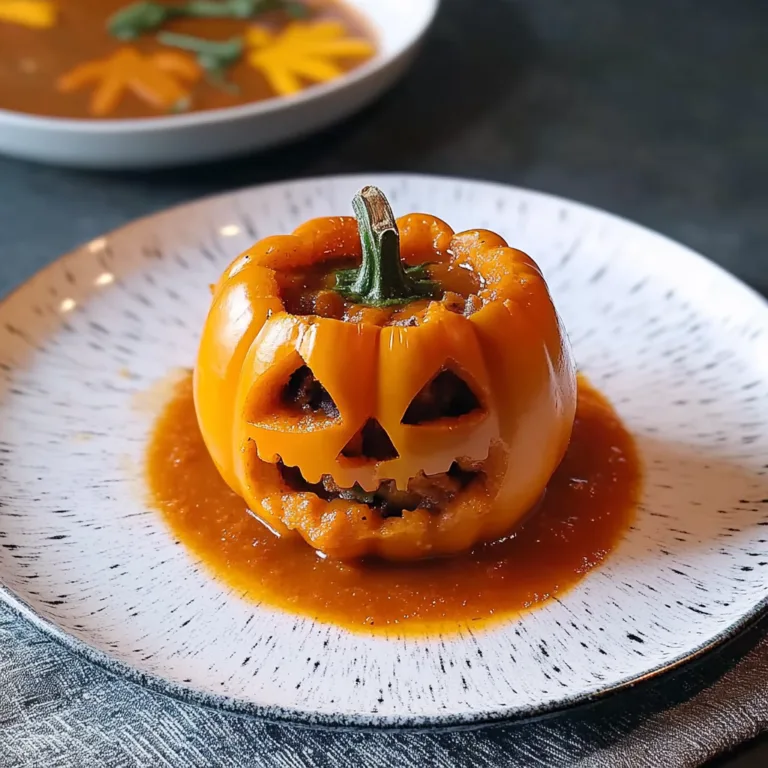 Delightful Jack-O-Lantern Stuffed Peppers Recipe