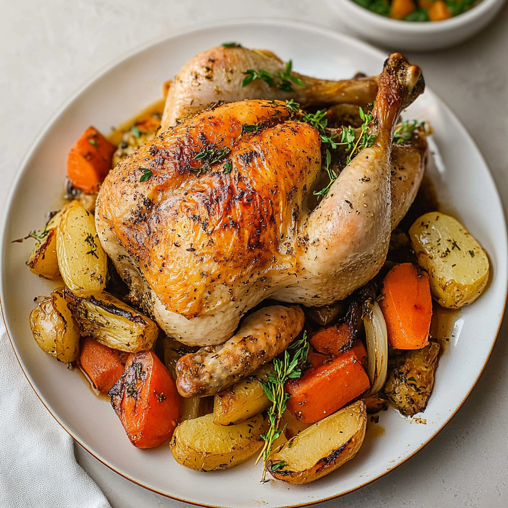 Recipe preparation for Slow Roasted Chicken