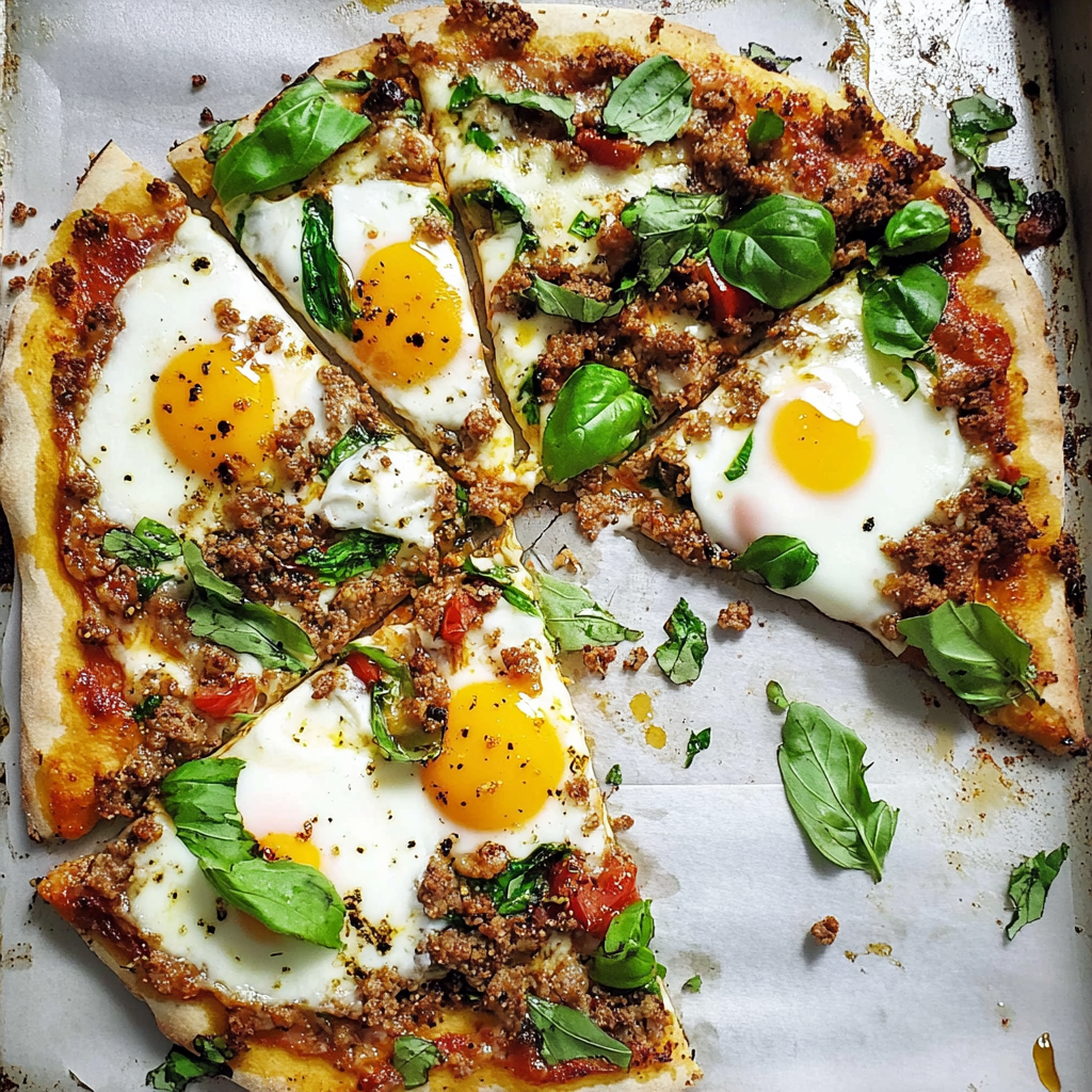 Recipe preparation for Brunch Pizza with Eggs