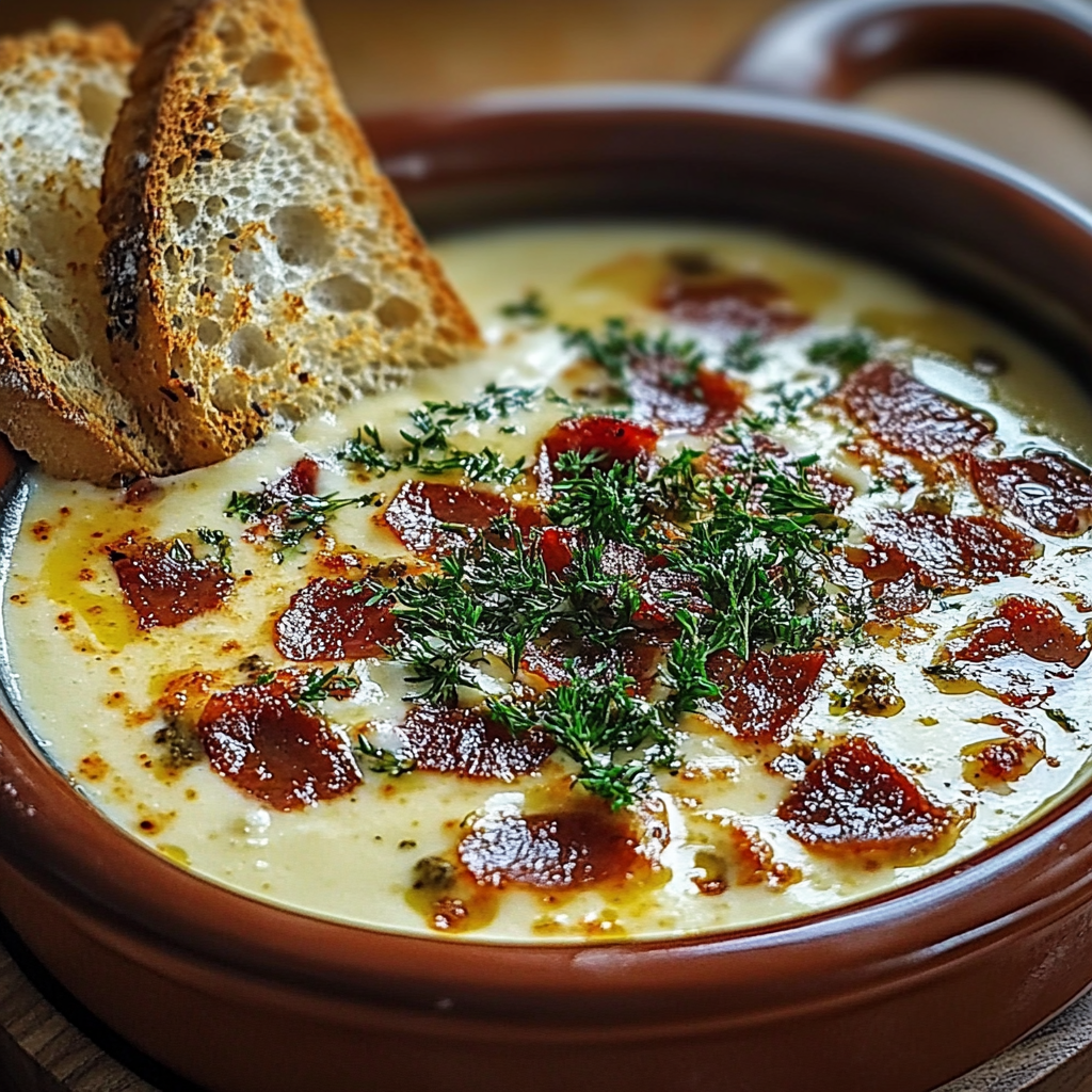 Recipe preparation for Creamy Charcuterie Soup