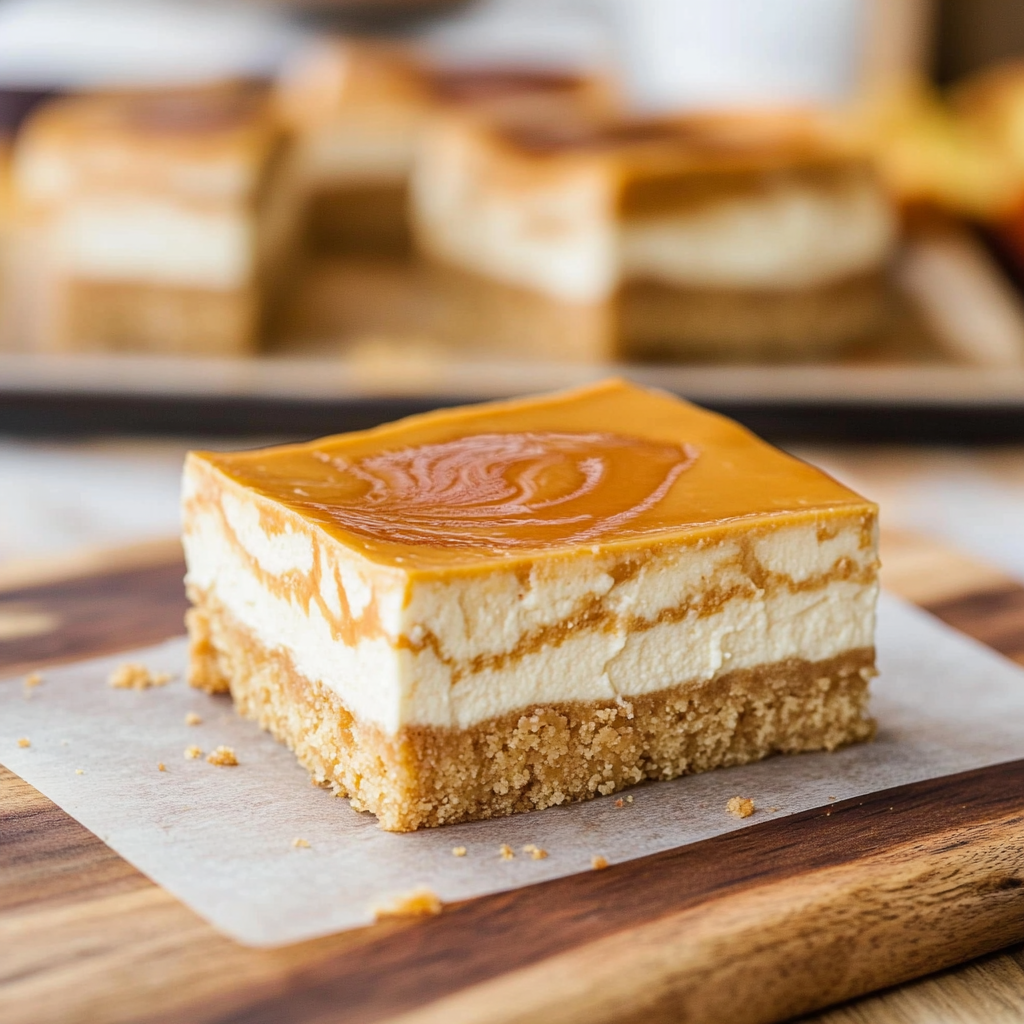 Recipe preparation for Pumpkin Cheesecake Bars