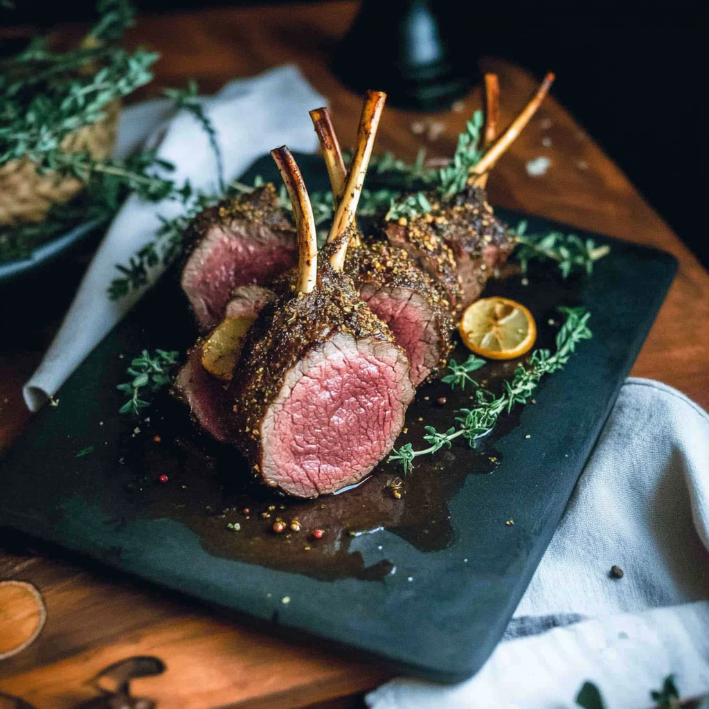 Recipe preparation for Herb-Crusted Roast Venison