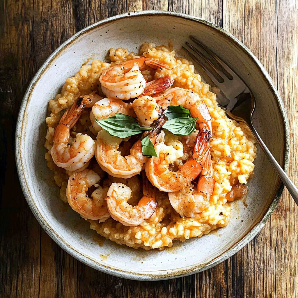 Recipe preparation for Shrimp Risotto