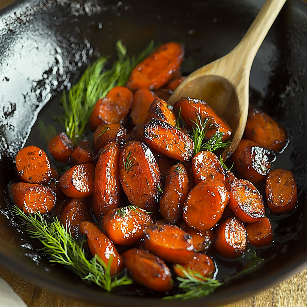 Recipe preparation for Honey Roasted Carrots with Dill