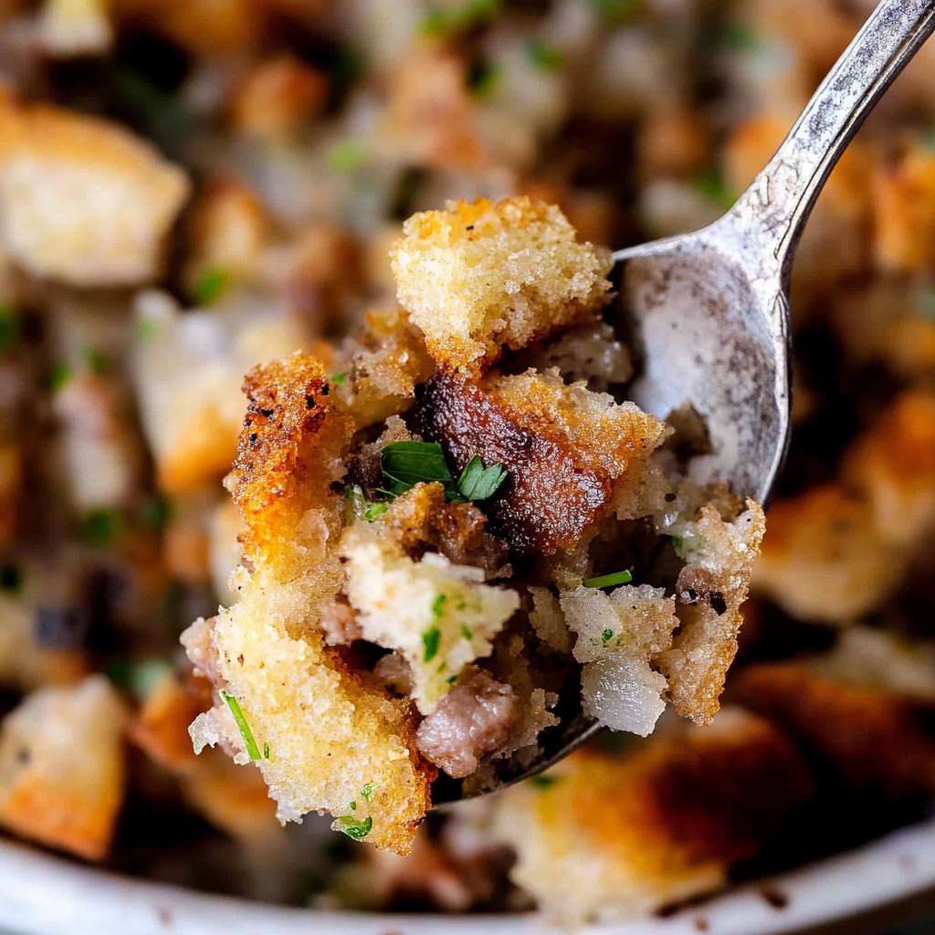 Recipe preparation for Sausage and Sage Stuffing