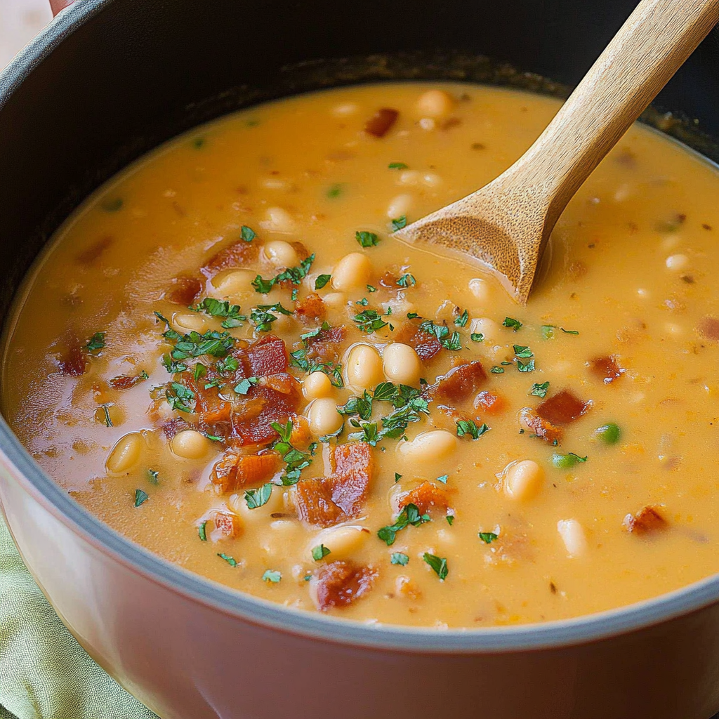 Recipe preparation for Smoky Bacon and Bean Soup