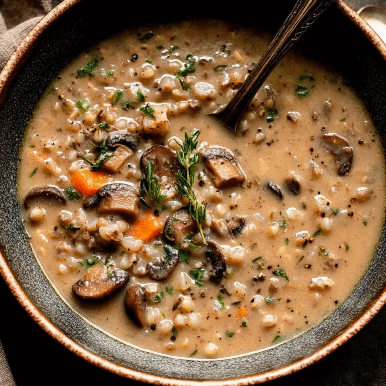 Creamy Mushroom Barley Soup: A Cozy Delight Recipe