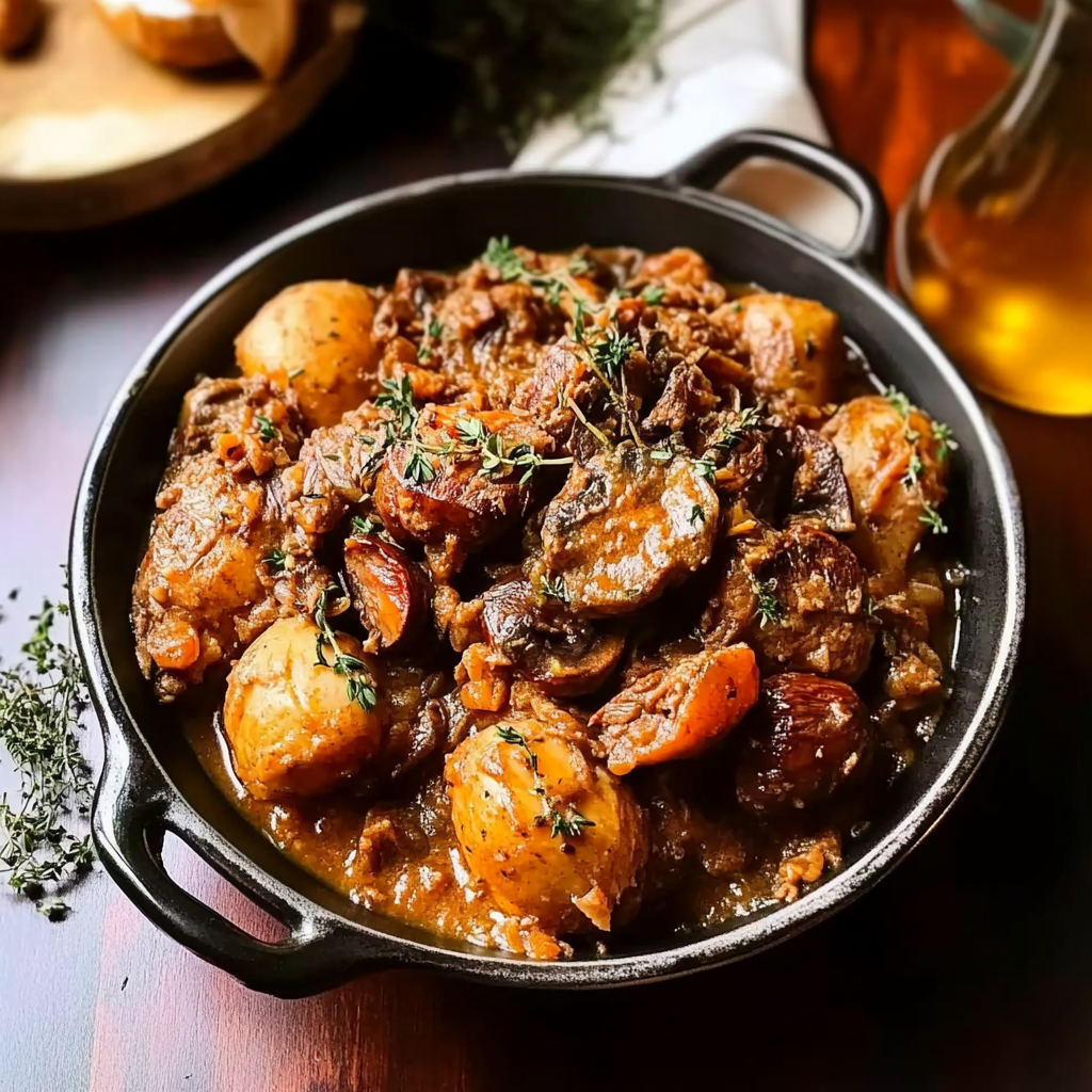 Recipe preparation for Porcini Mushroom Skillet