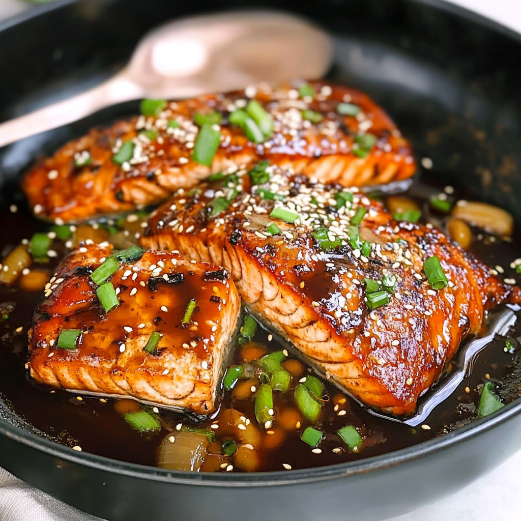 Recipe preparation for Maple-Soy Butter Salmon