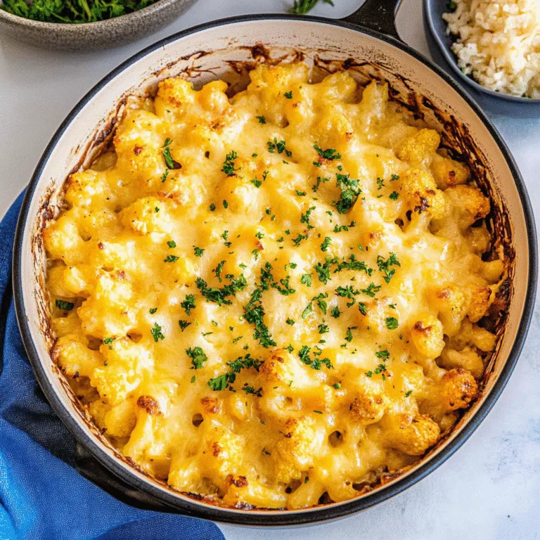Creamy White Cheddar & Roasted Cauliflower Mac and Cheese