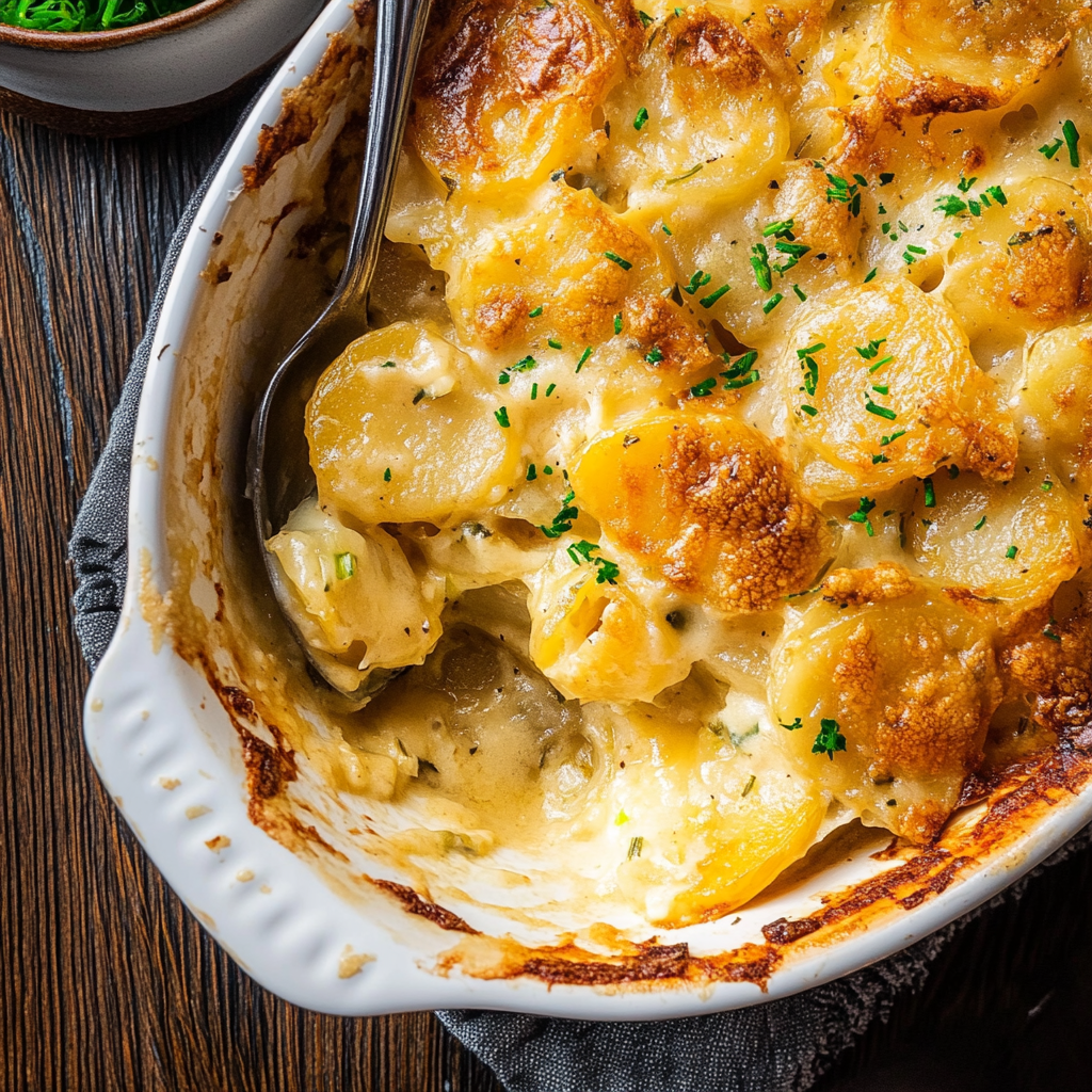 Recipe preparation for Brown Butter Potato and Leek Bake
