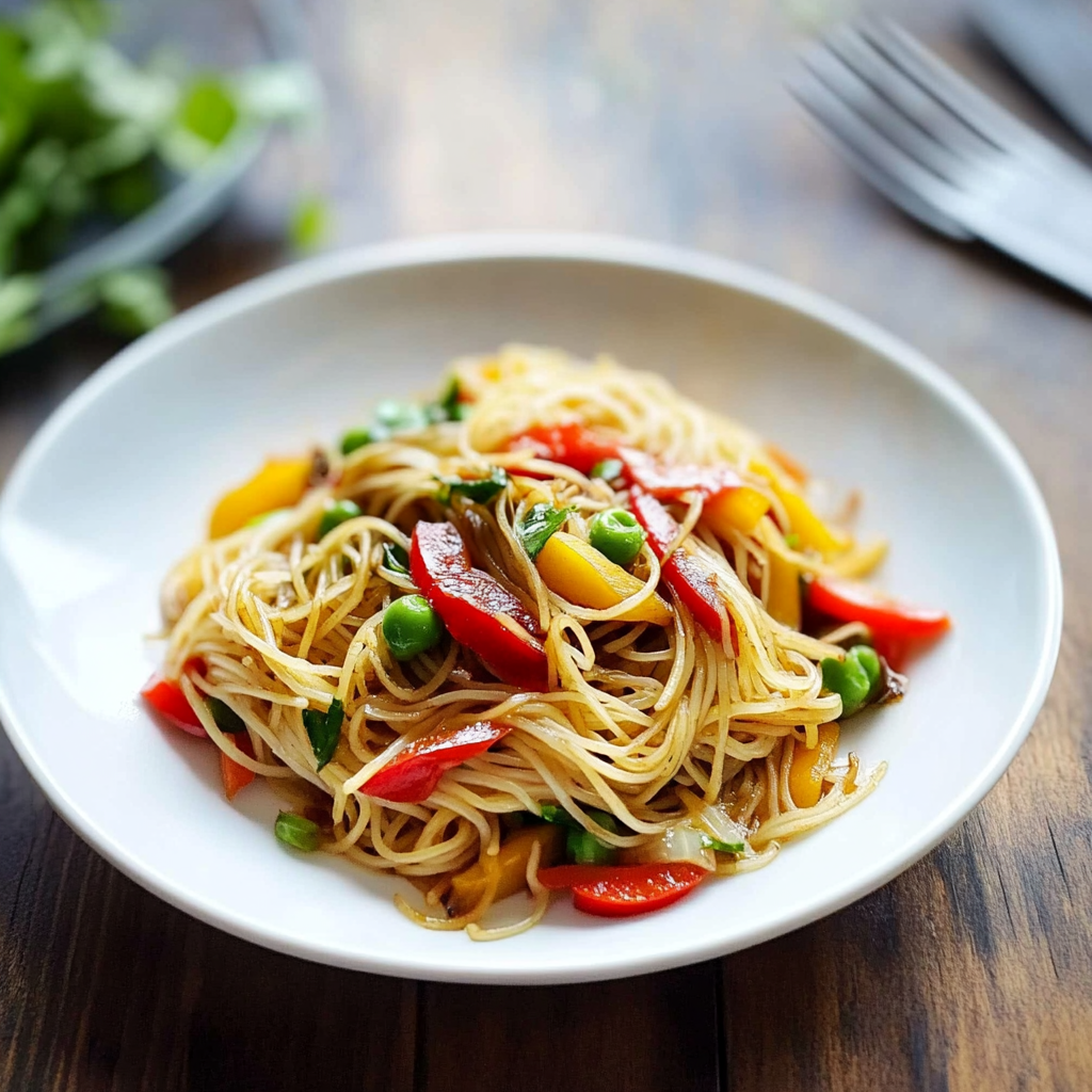 Recipe preparation for Ginger Garlic Noodle Stir Fry