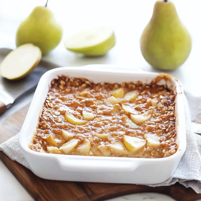 Irresistible Warm Pear and Almond Oat Bake Recipe