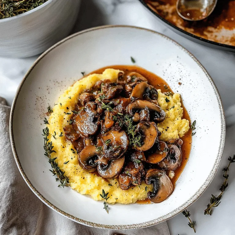 Irresistible Roasted Garlic & Herb Polenta with Mushroom Ragu