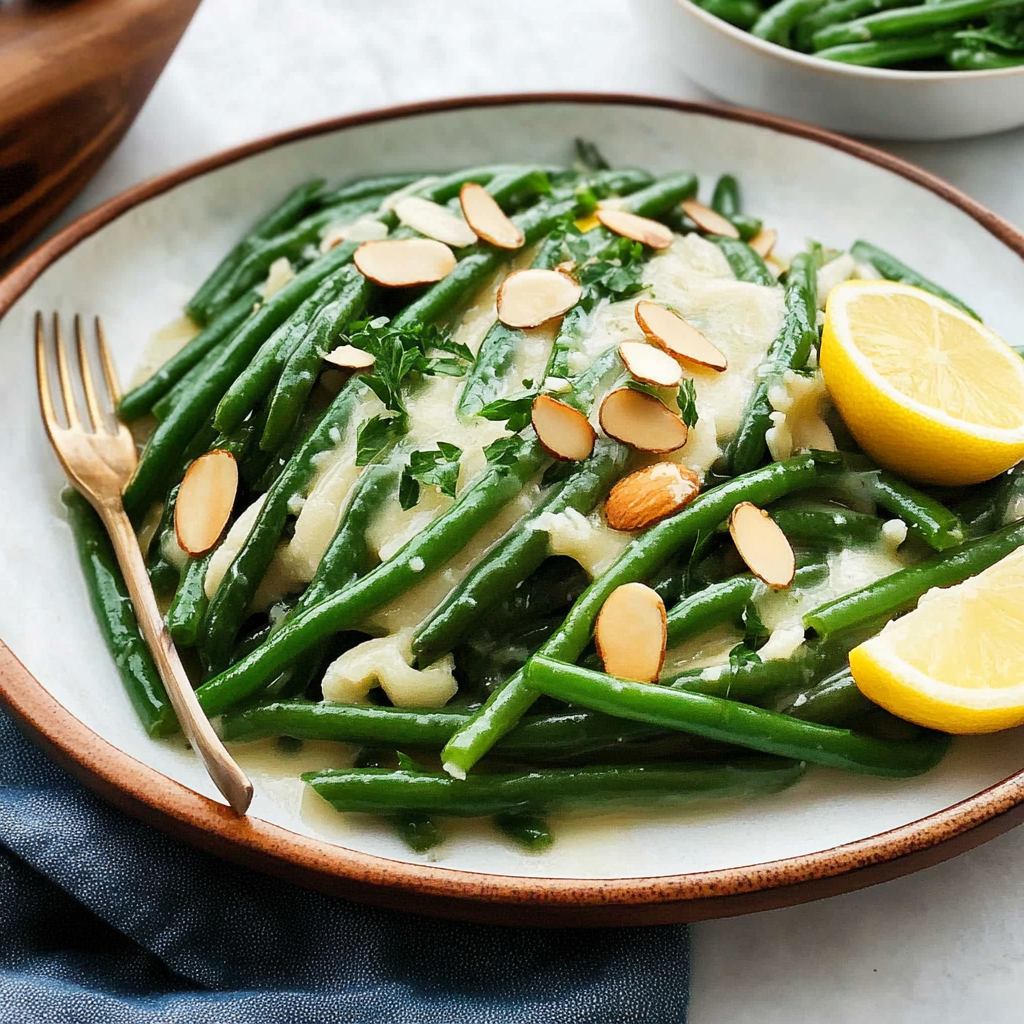 Recipe preparation for Green Bean Almondine with Lemon