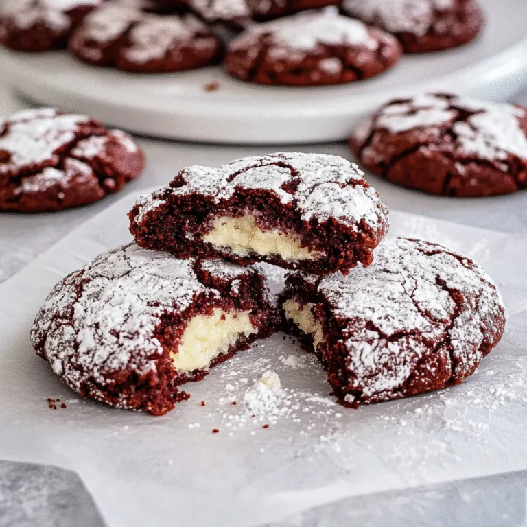Indulge in Cheesecake-Stuffed Red Velvet Crinkle Cookies
