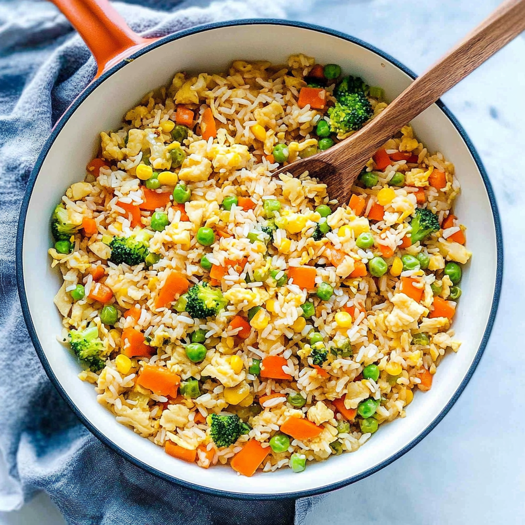 Recipe preparation for Veggie-Packed Fried Rice