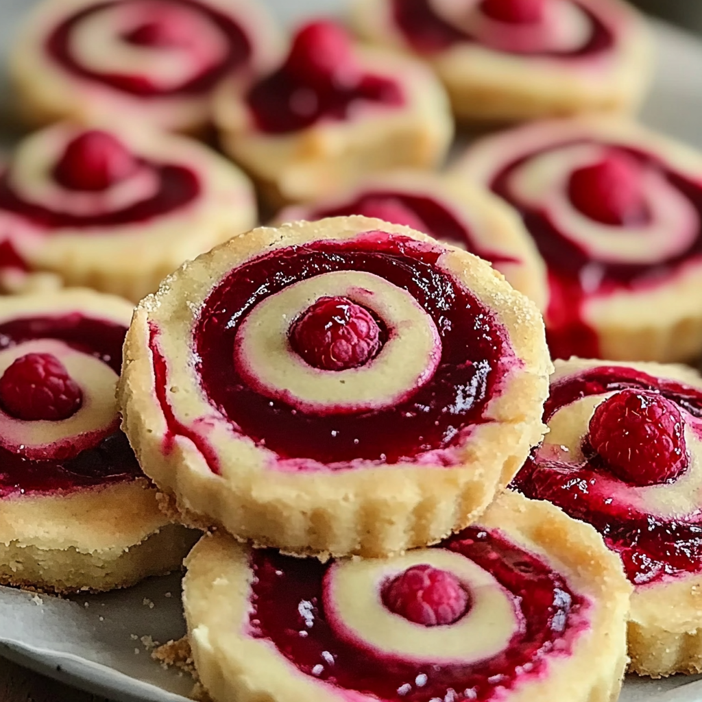 Recipe preparation for Raspberry Swirl Shortbread