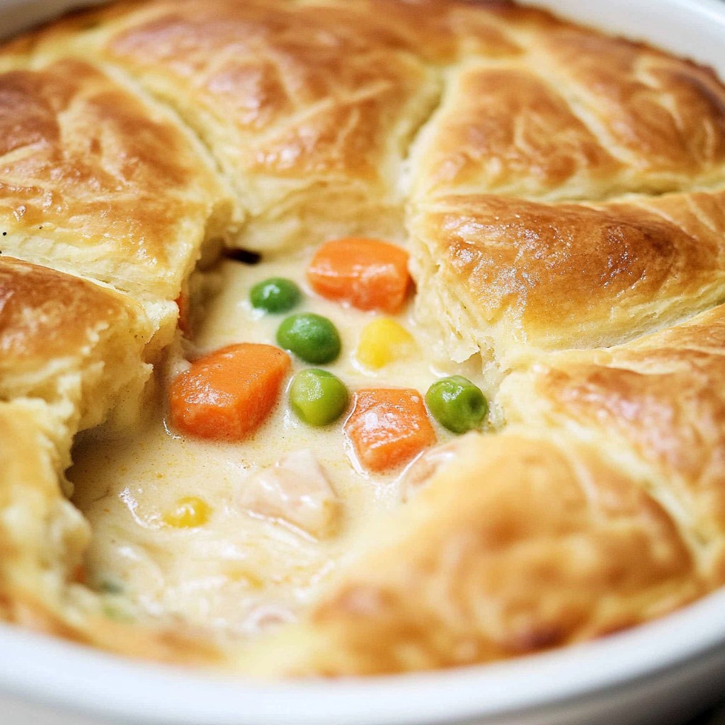Recipe preparation for Turkey Cornbread Biscuit Pot Pie