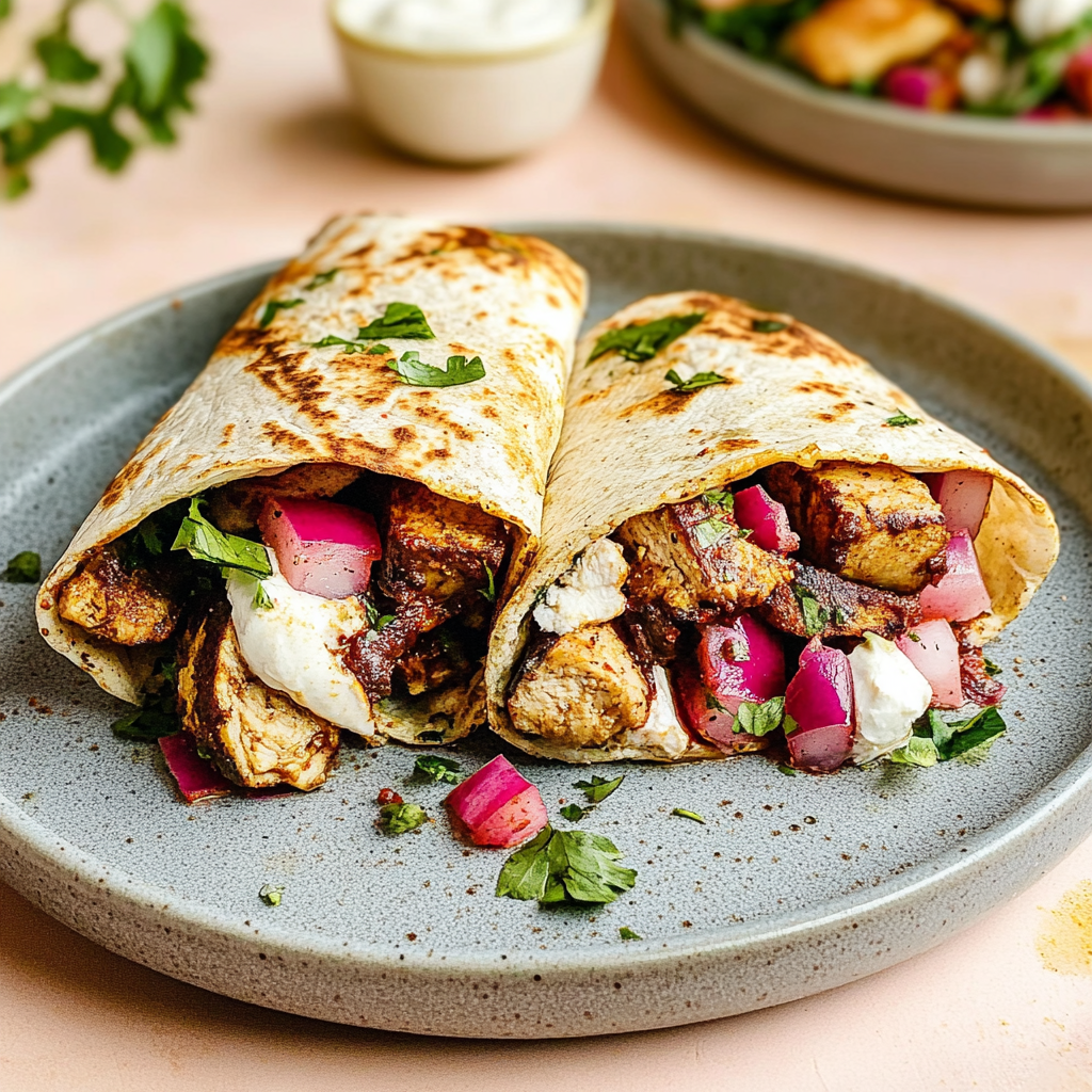 Recipe preparation for Chicken Shawarma Wraps