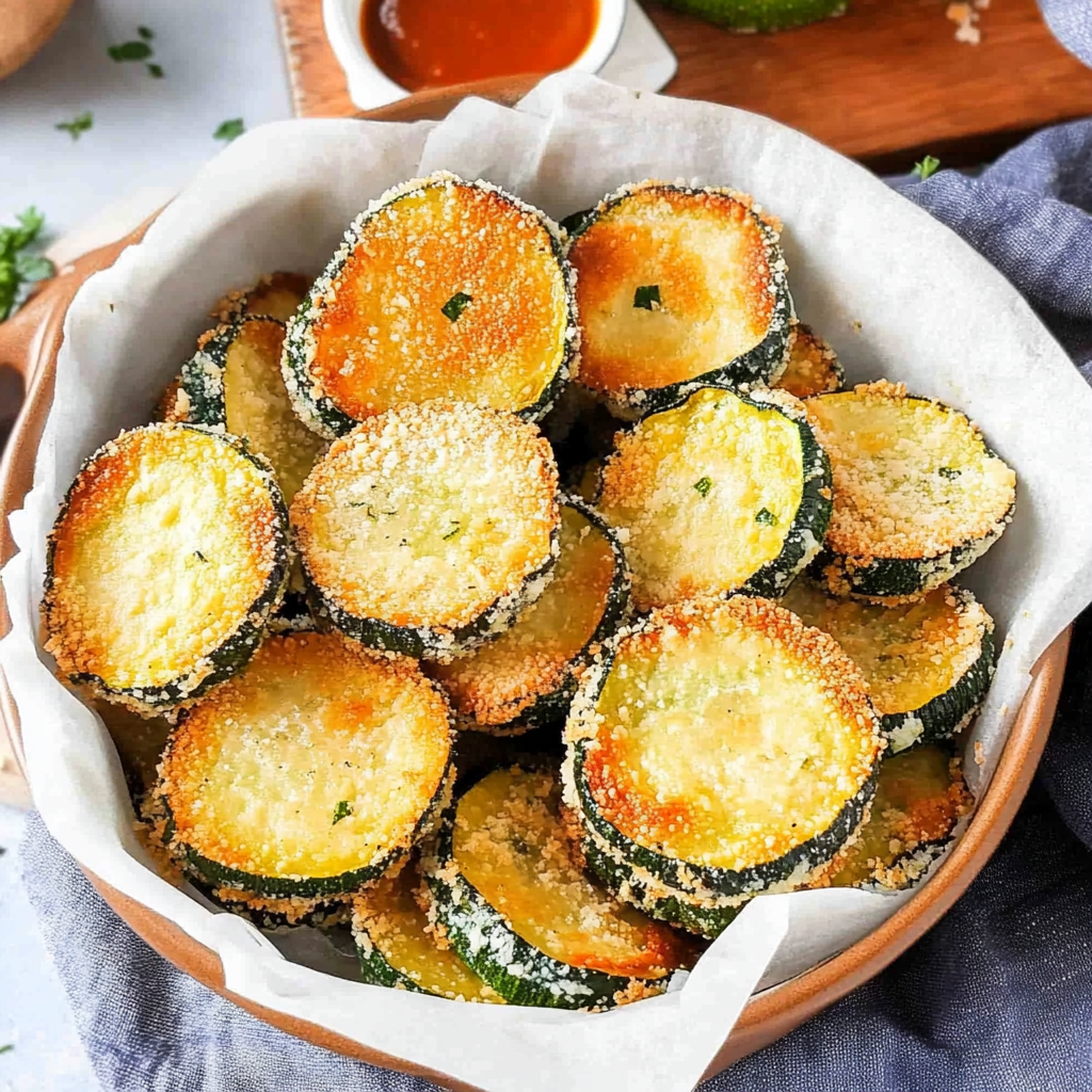 Recipe preparation for Baked Zucchini Parmesan Crisps