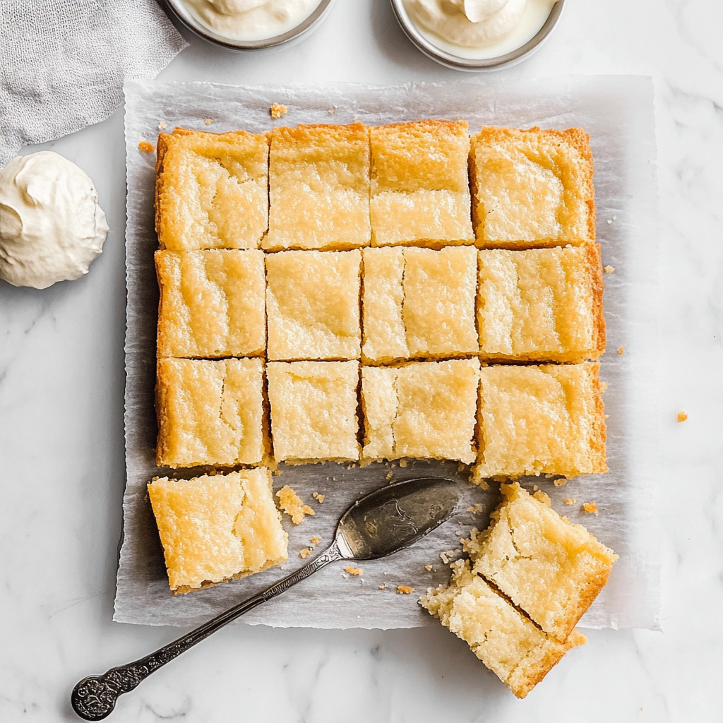 Recipe preparation for Classic Butter Cake Squares