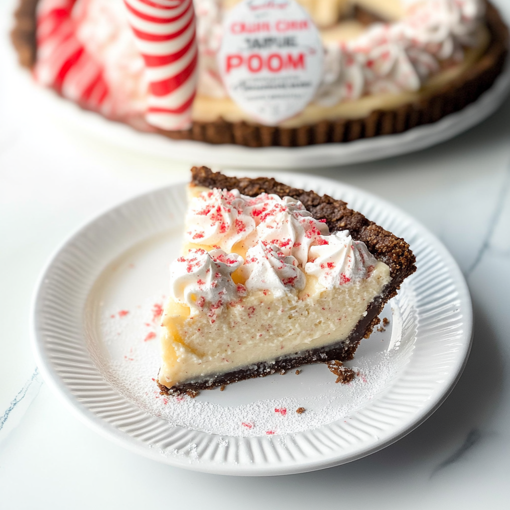 Recipe preparation for Peppermint Pudding Pie