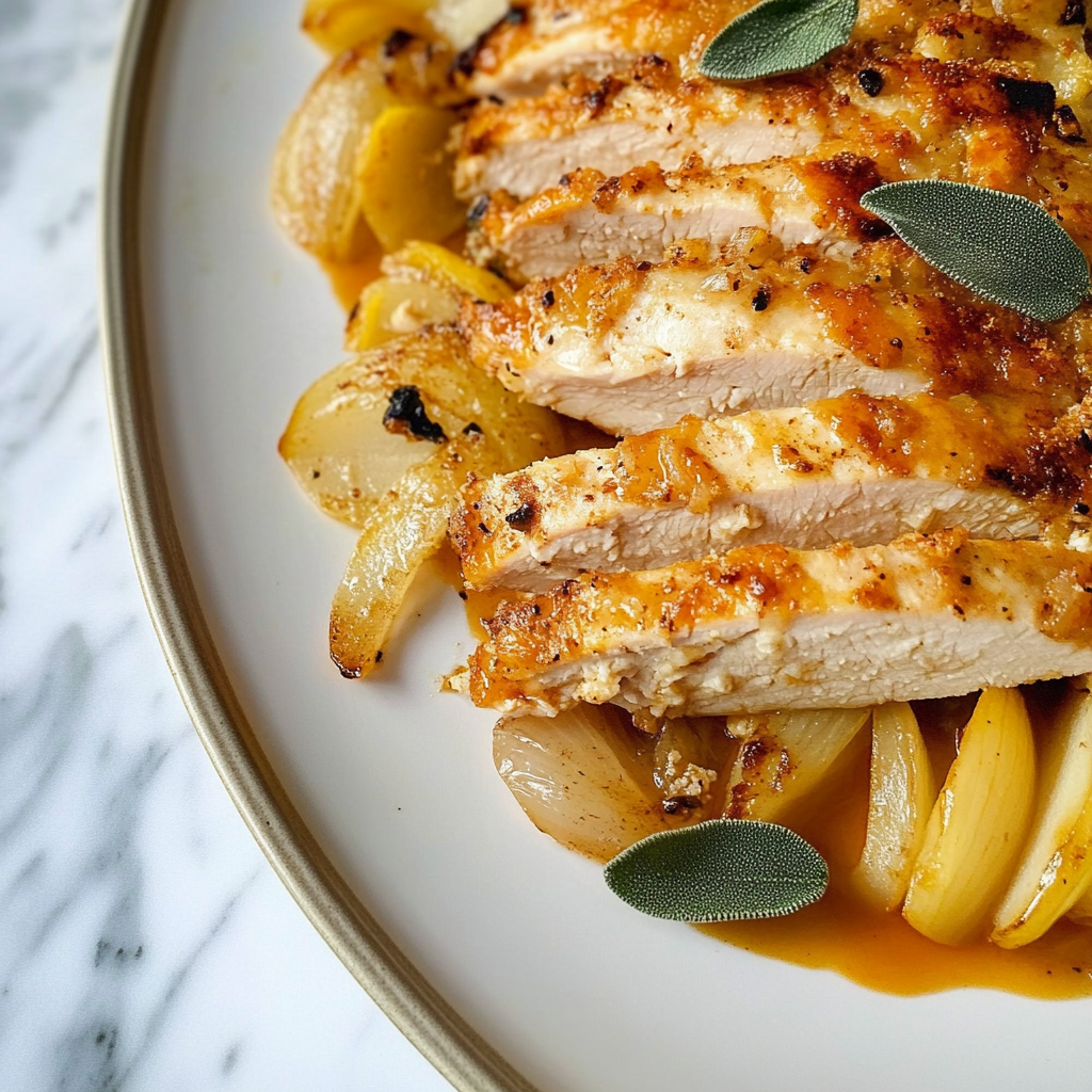 Recipe preparation for Apple & Onion Turkey Bake