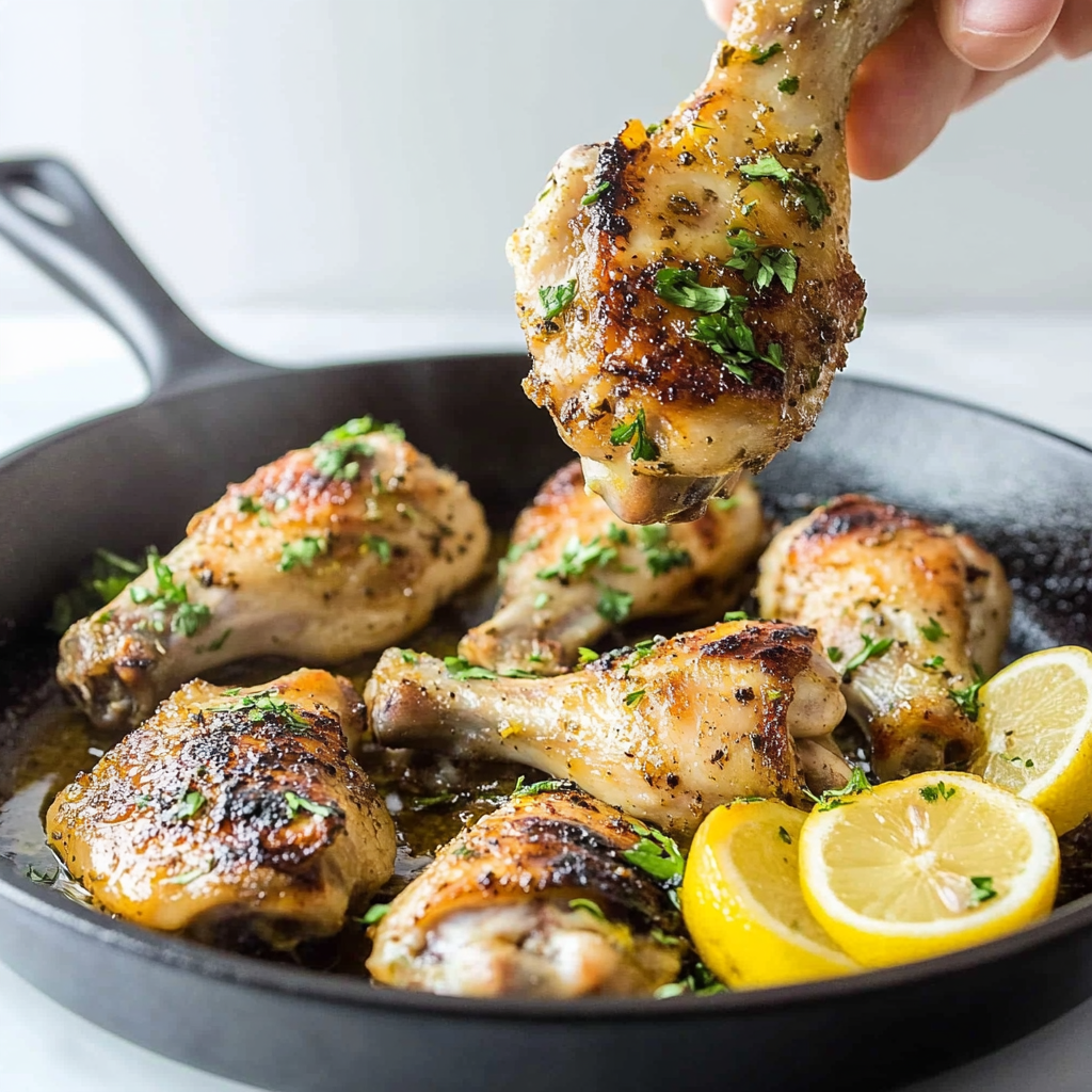 Recipe preparation for Lemon Butter Chicken Drumsticks