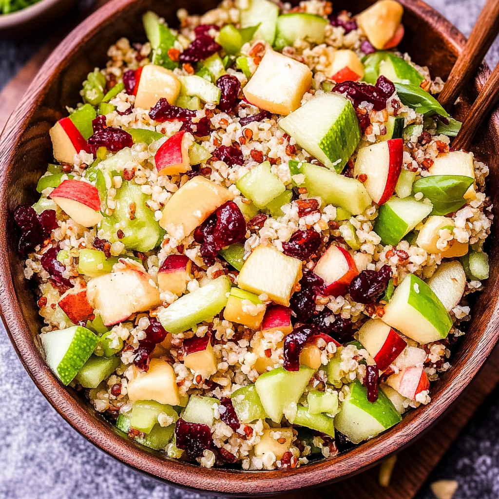 Recipe preparation for Cranberry Apple Quionoa Salad