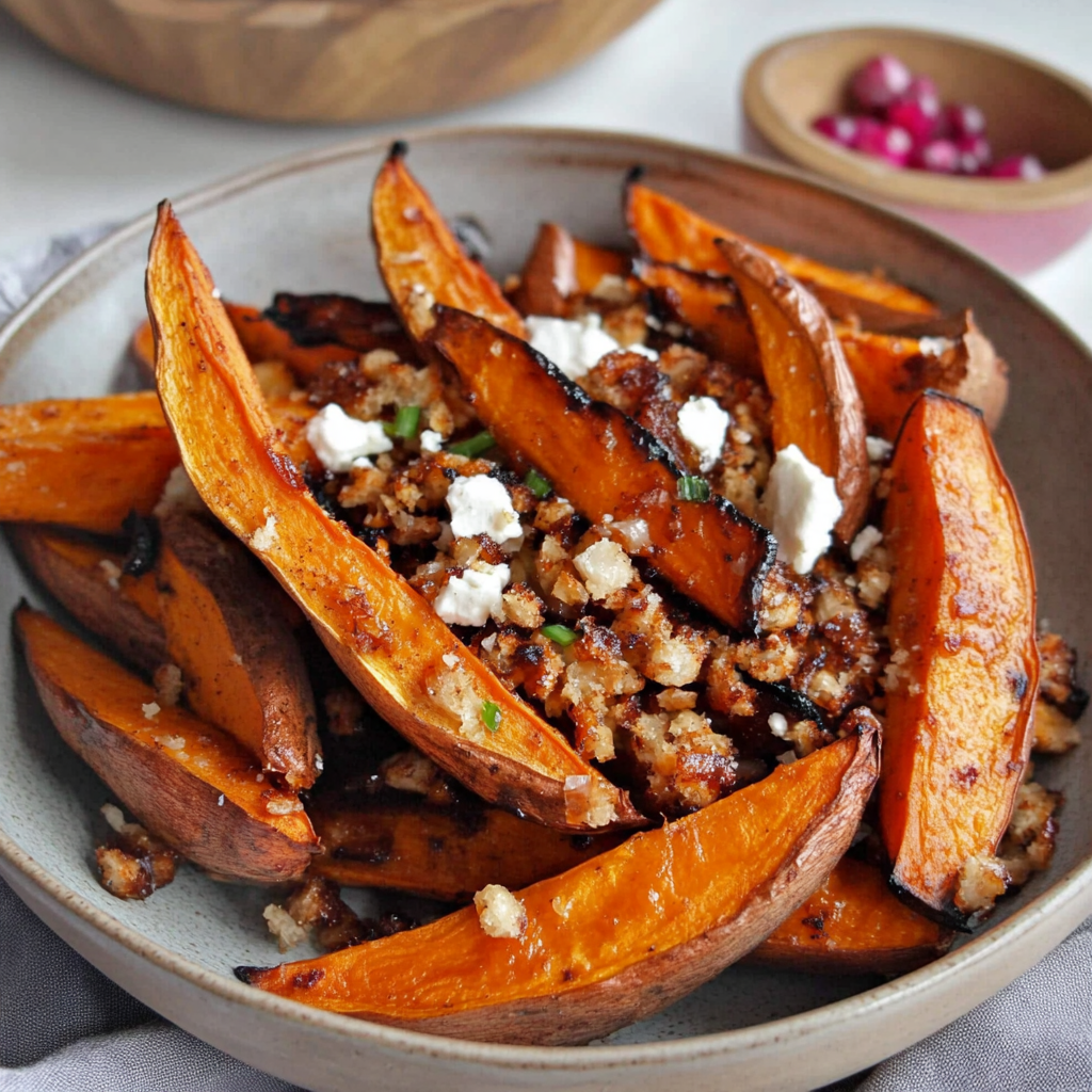 Recipe preparation for Cinnamon Maple Sweet Potato Wedges