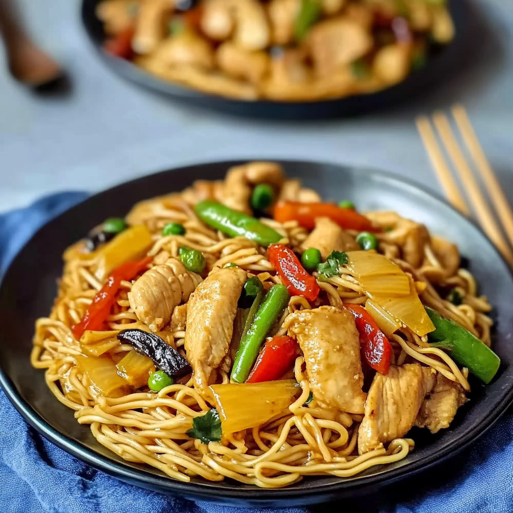 Recipe preparation for Honey Soy Chicken Noodle Stir Fry