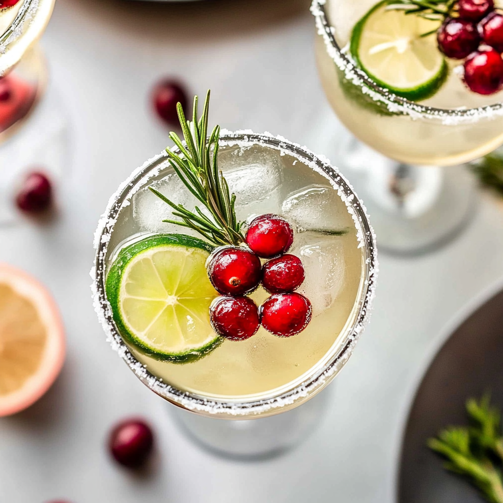 Recipe preparation for White Christmas Cranberry Margarita