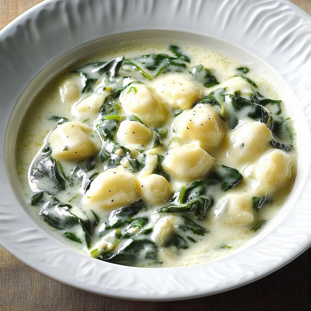 Recipe preparation for Creamed Spinach & Pearl Onions