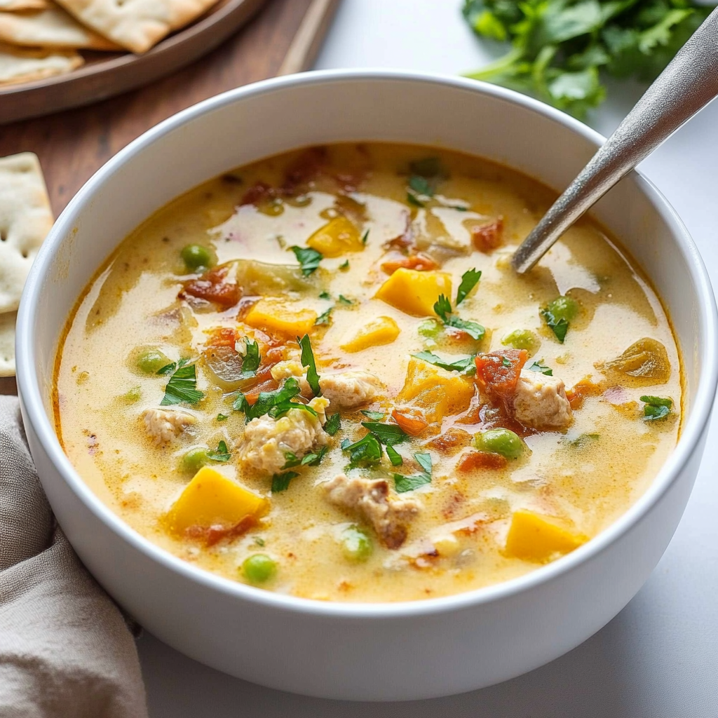 Recipe preparation for Hearty Cheeseburger Chowder