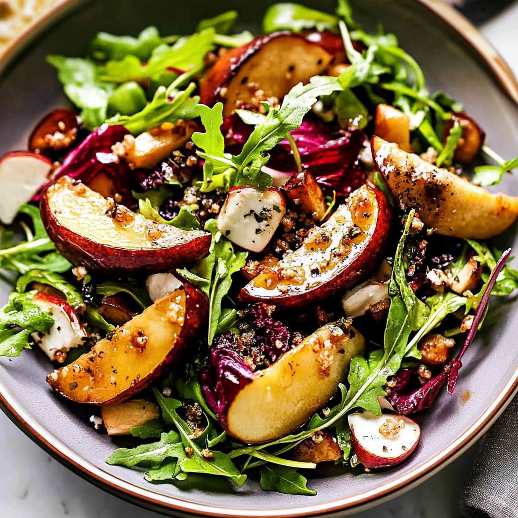 Recipe preparation for Roasted Pear Salad