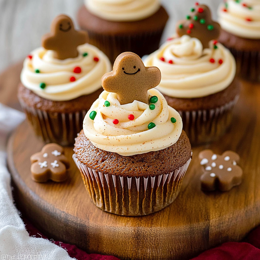 Recipe preparation for Gingerbread Cupcakes with Cream Cheese Frosting