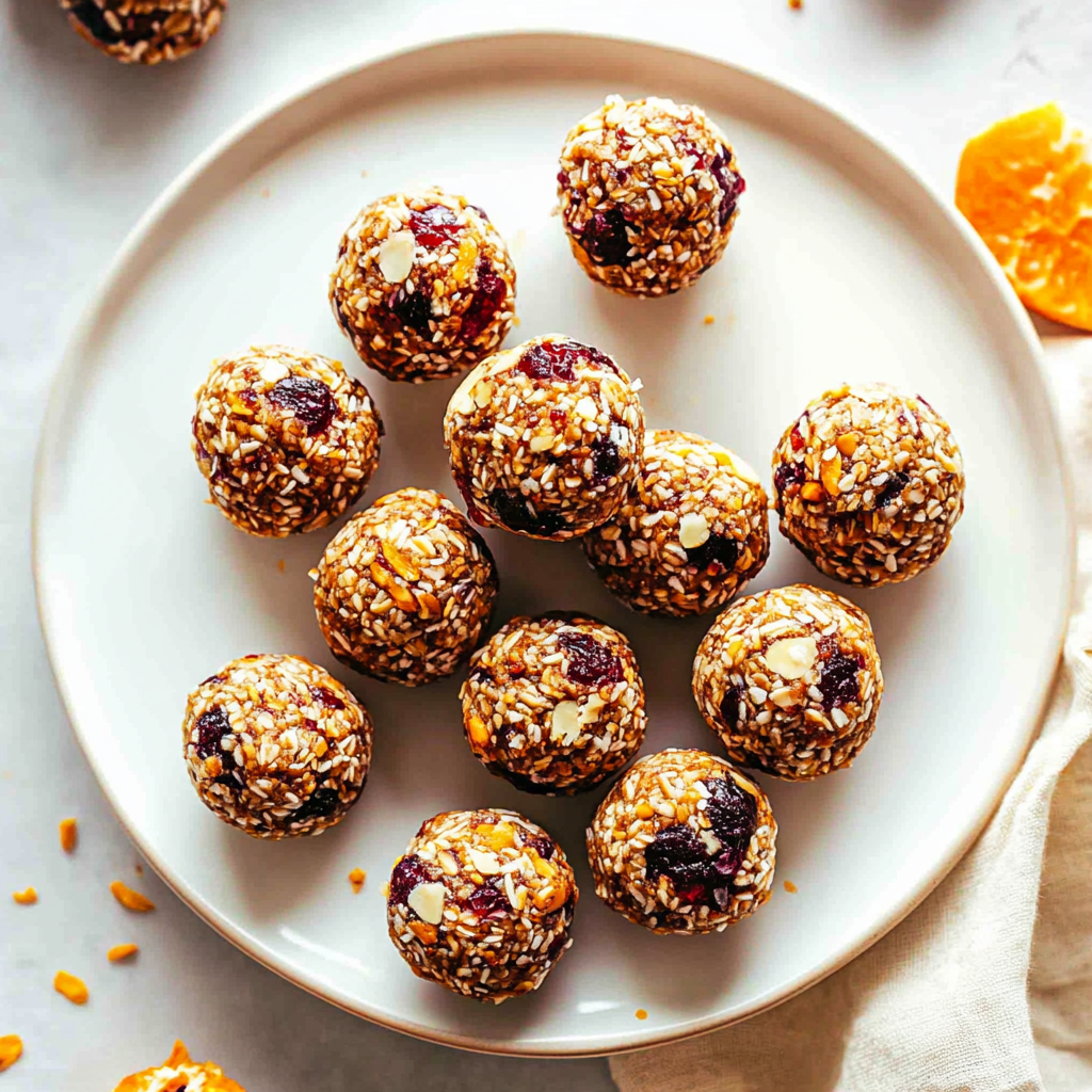 Recipe preparation for Cranberry Orange Almond Energy Bites