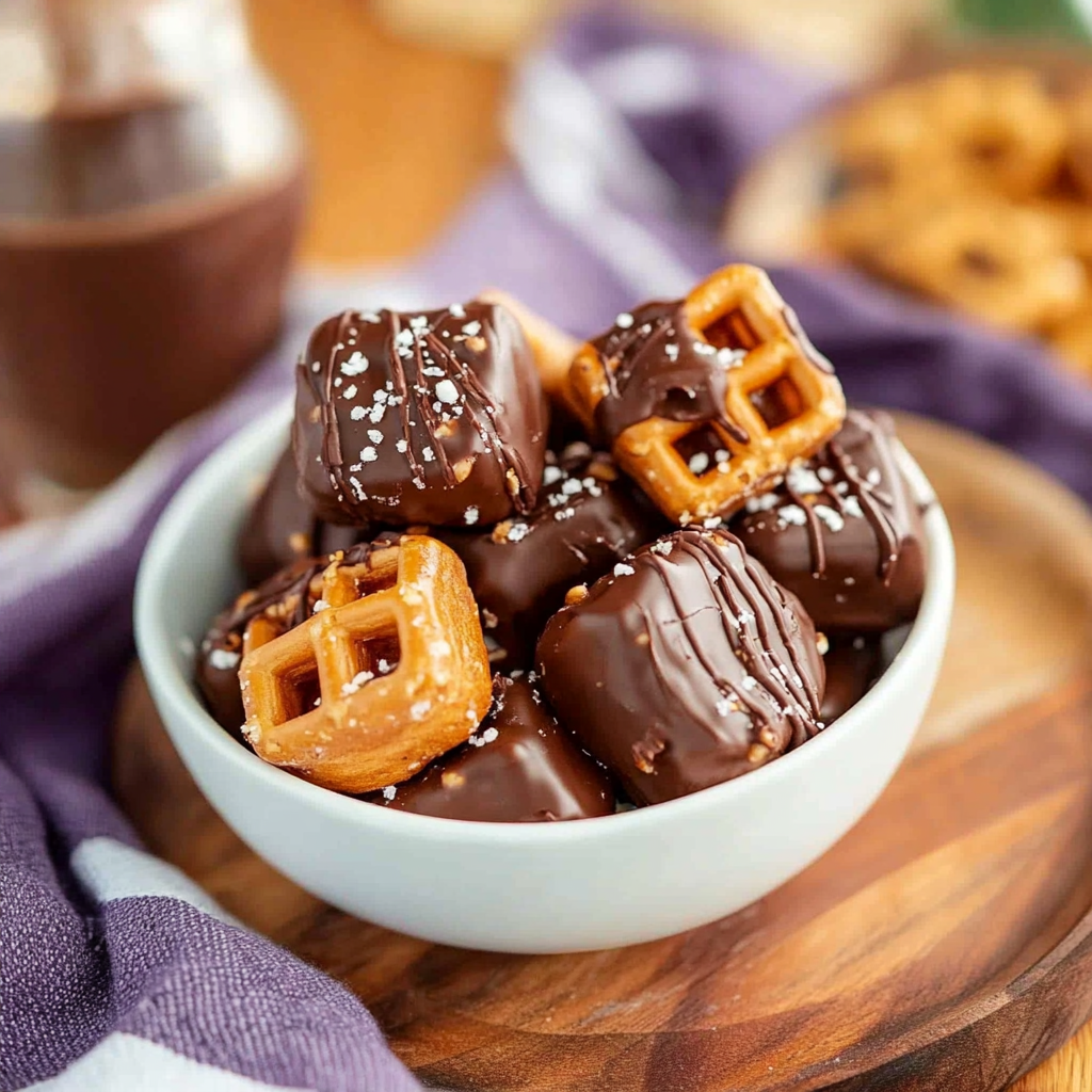 Recipe preparation for Easy No-Bake Nutella Pretzel Bites