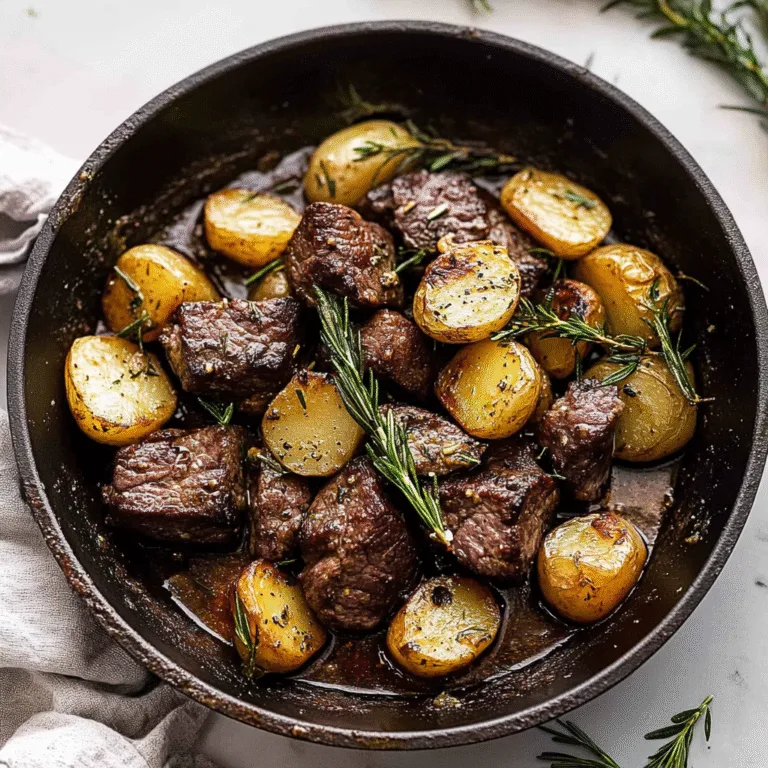 Irresistible Garlic Butter Steak Bites with Roasted Potatoes