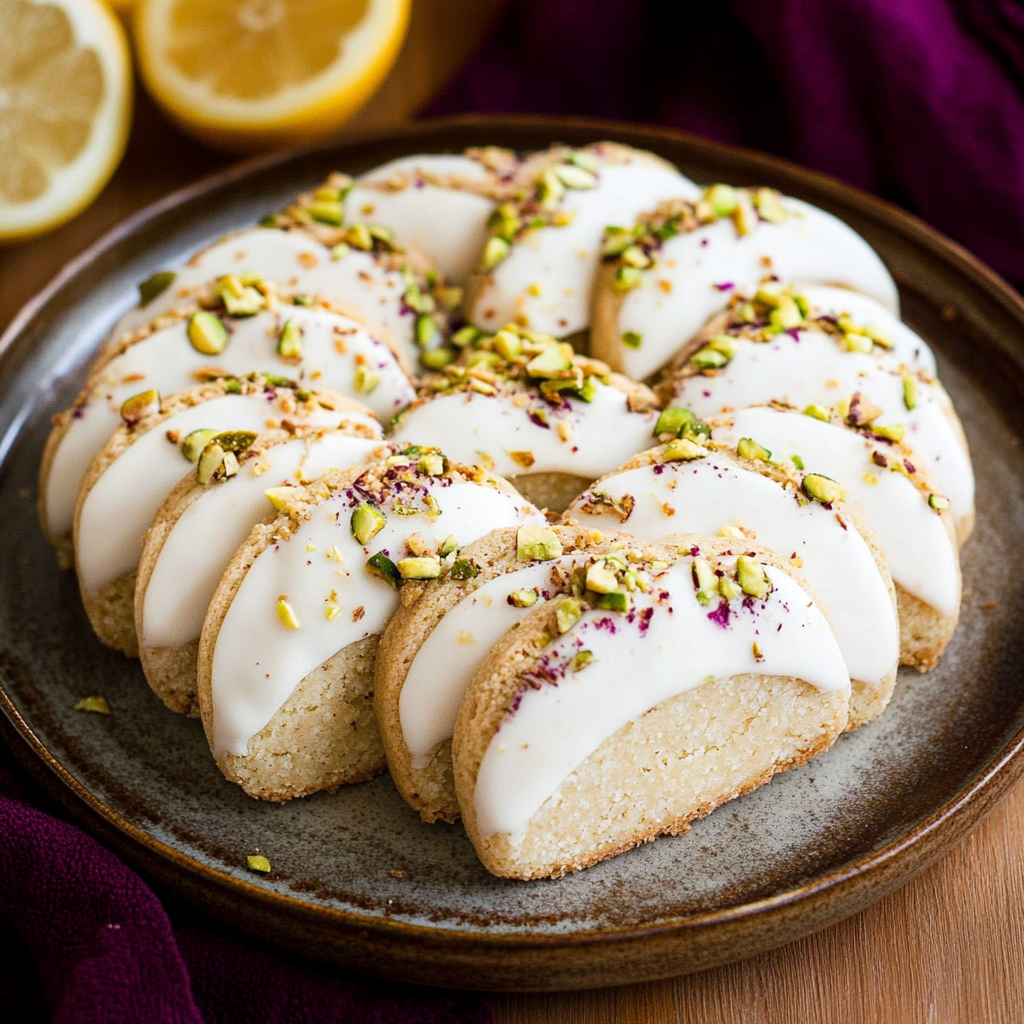 Recipe preparation for White Chocolate Pistachio Shortbread