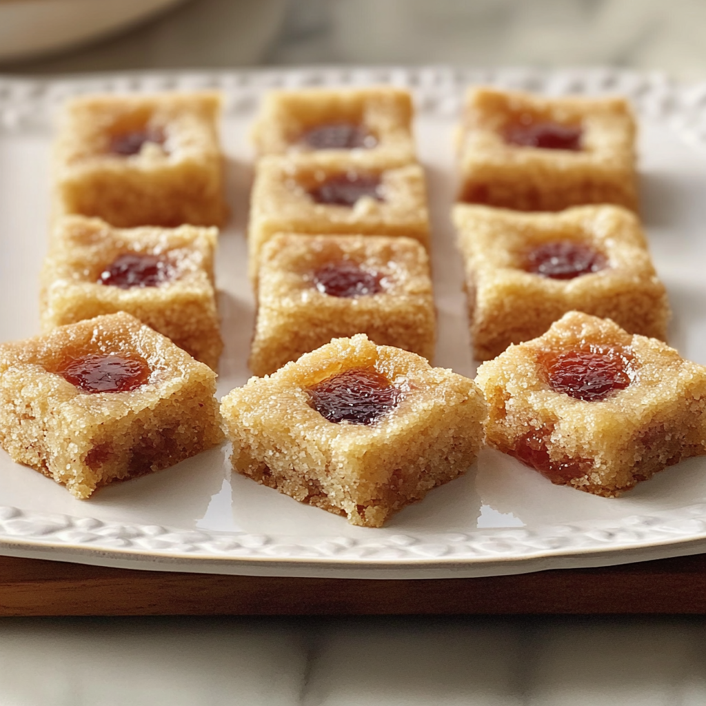 Recipe preparation for Holiday Jam Swirl Thumbprint Bars