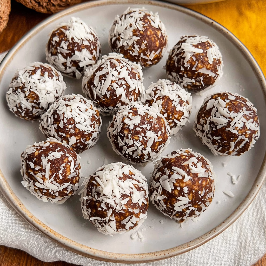 Recipe preparation for No-Bake Chocolate Coconut Snowball Treats