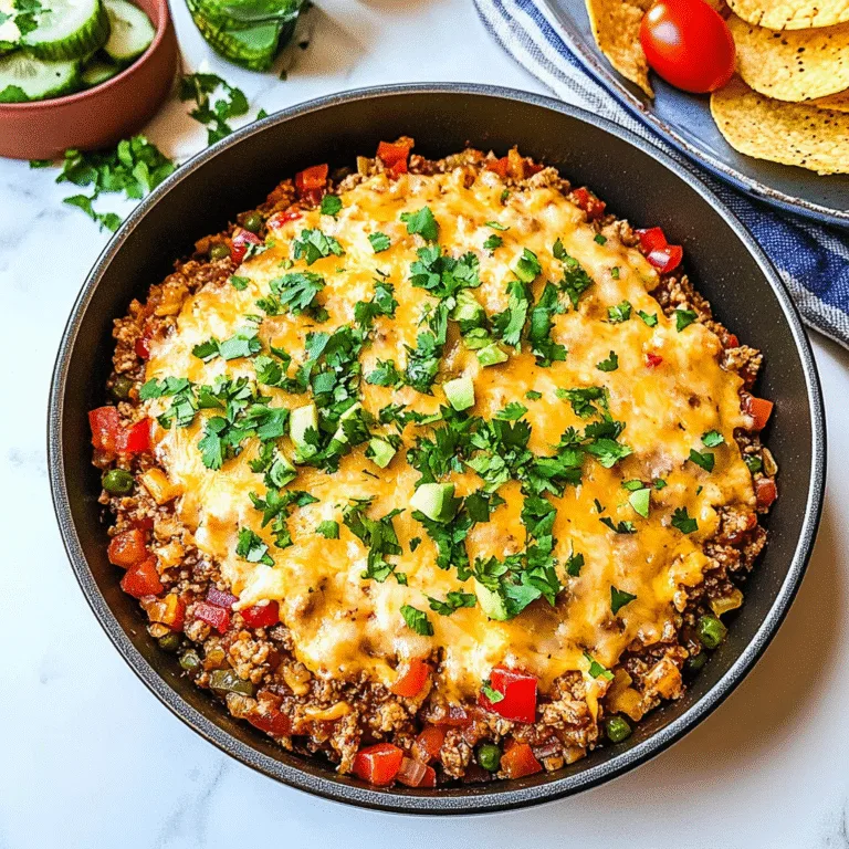 Irresistible Loaded Taco Rice Skillet with Ground Chicken