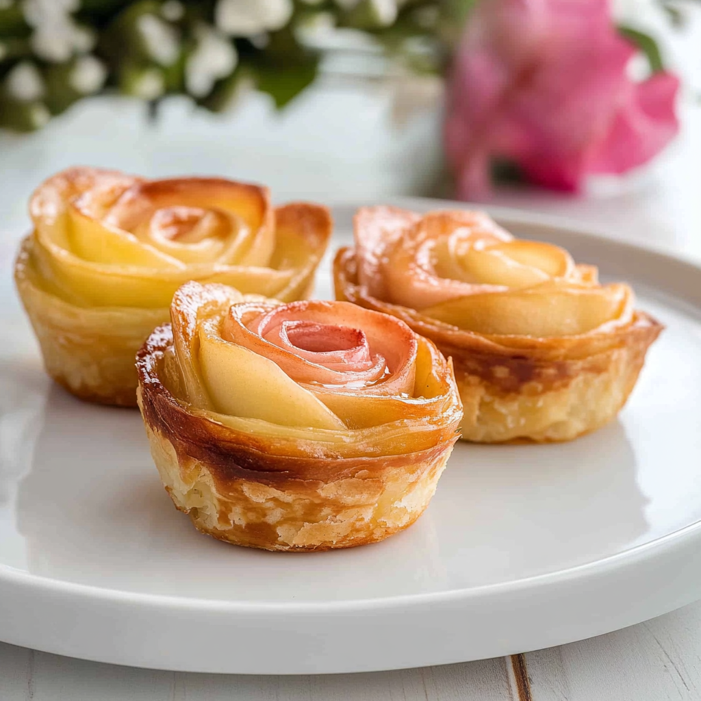 Recipe preparation for Puff Pastry Apple Rose Desserts