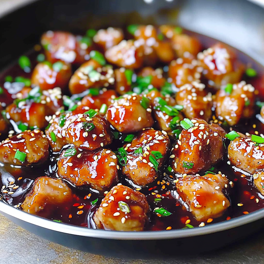 Recipe preparation for Honey Garlic Pork Bites