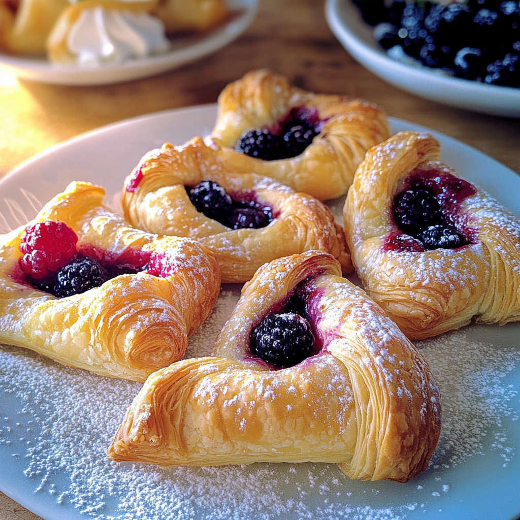 Recipe preparation for Party Puff Pastry Berry Pinwheels