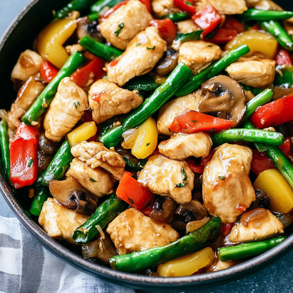Recipe preparation for Chicken & Veggie Honey Stir Fry