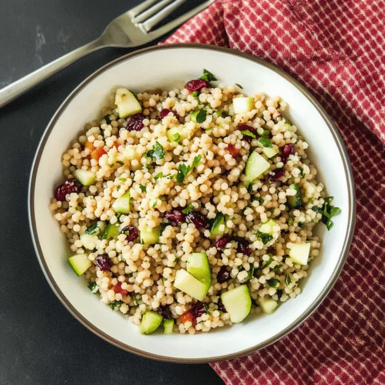 Delightful Israeli Couscous with Apples & Cranberries Recipe