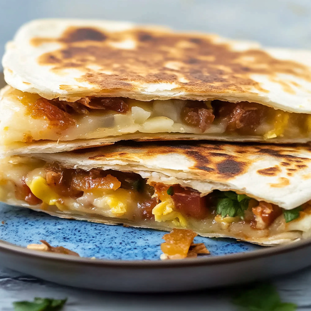 Recipe preparation for Hashbrown Breakfast Quesadilla